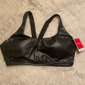 Spanx XL Faux leather low impact sports bra